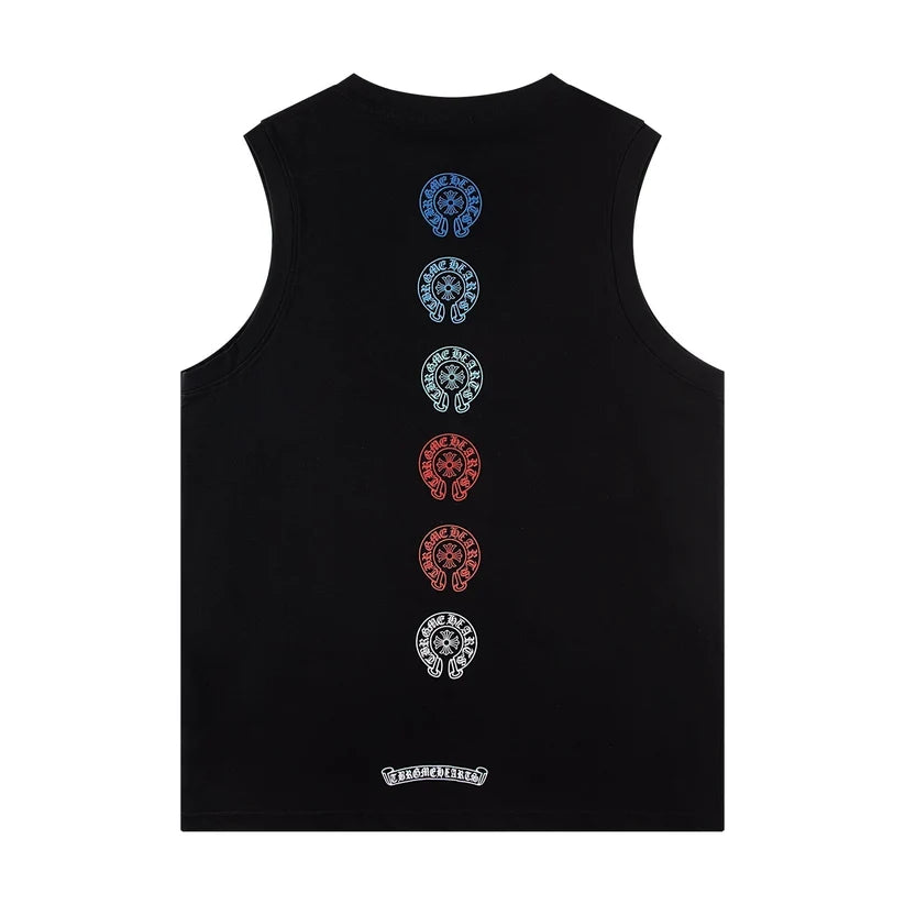 Chrome Hearts Rainbow horseshoe print tank top T-shirt P60
