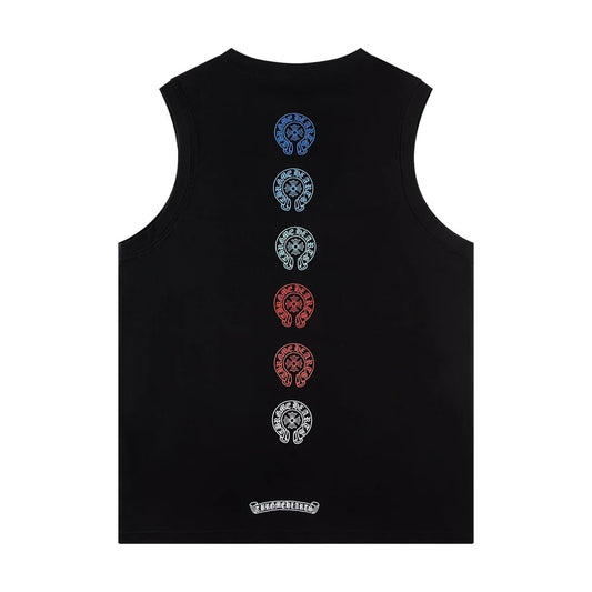 Chrome Hearts Rainbow horseshoe print tank top T-shirt P60